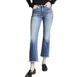 AYR - The Bomb Pop Raw Hem Straight Leg Ankle Jeans in Bomba Medium Wash Sz 30S